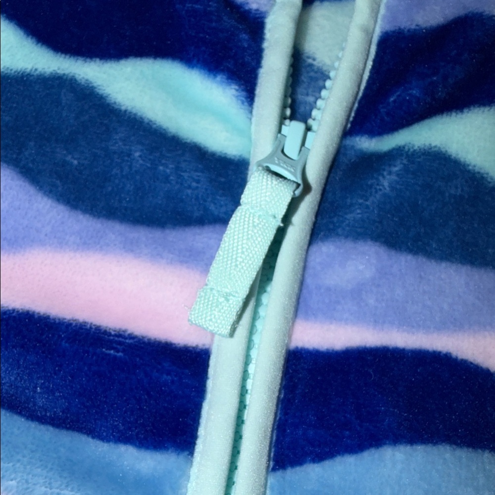 Lands' End Kids' Striped Hoodie - Blue, Pink, and White - Picture 4 of 10